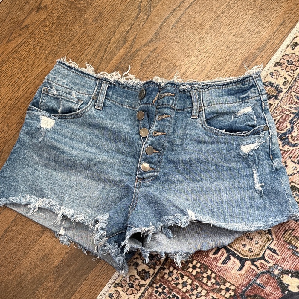 Kut from the Kloth Blue Distressed Jean Shorts